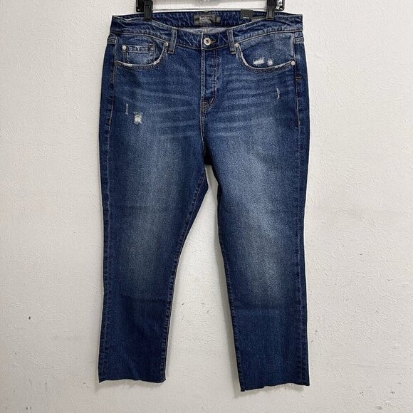 Torrid Women’s Button Front Cropped Raw Hem Jeans Size 14T Med Wash Raw Hem - Picture 1 of 12
